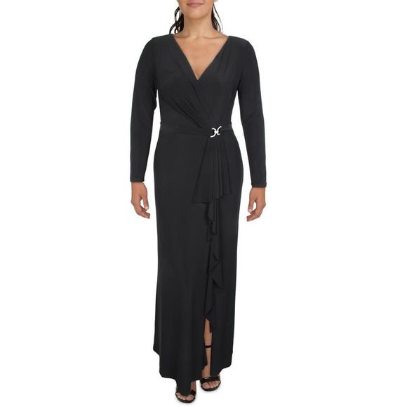 Lauren Embellished Satin Gown (Black) main image 1
